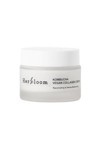 Jar of Herbloom's Kombucha Vegan Collagen Cream against white background. Available for purchase at Sinless Skincare.