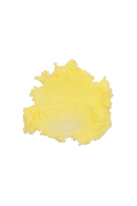 Yellow texture shot of Ondo Beauty's Multiacids & Papaya Cleaning Balm against a white background.