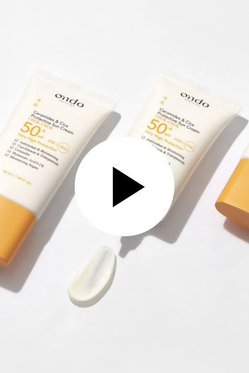 German language information video of Ondo Beauty 36.5's Ceramides & Cica Protective Sun Cream.