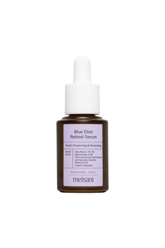 Meisani's Blue Elixir Retinol Serum against a white background.