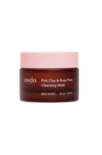 Load image into Gallery viewer, Close up jar shot of Ondo Beauty&#39;s Pink Clay &amp; Rose Pore Cleansing Mask against a white background. Available for purchase at Sinless Skincare.
