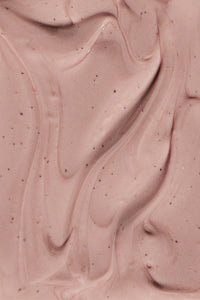 Close up texture shot of Ondo Beauty's Pink Clay & Rose Pore Cleansing Mask. Available for purchase at Sinless Skincare.